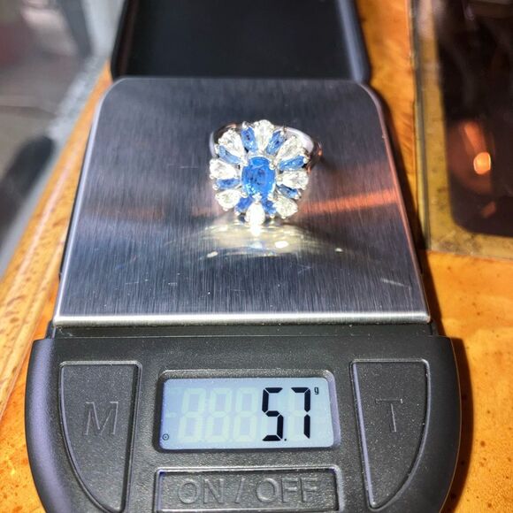 Natural Kyanite Sterling Silver Cocktail Ring Size 7 - Picture 9 of 9